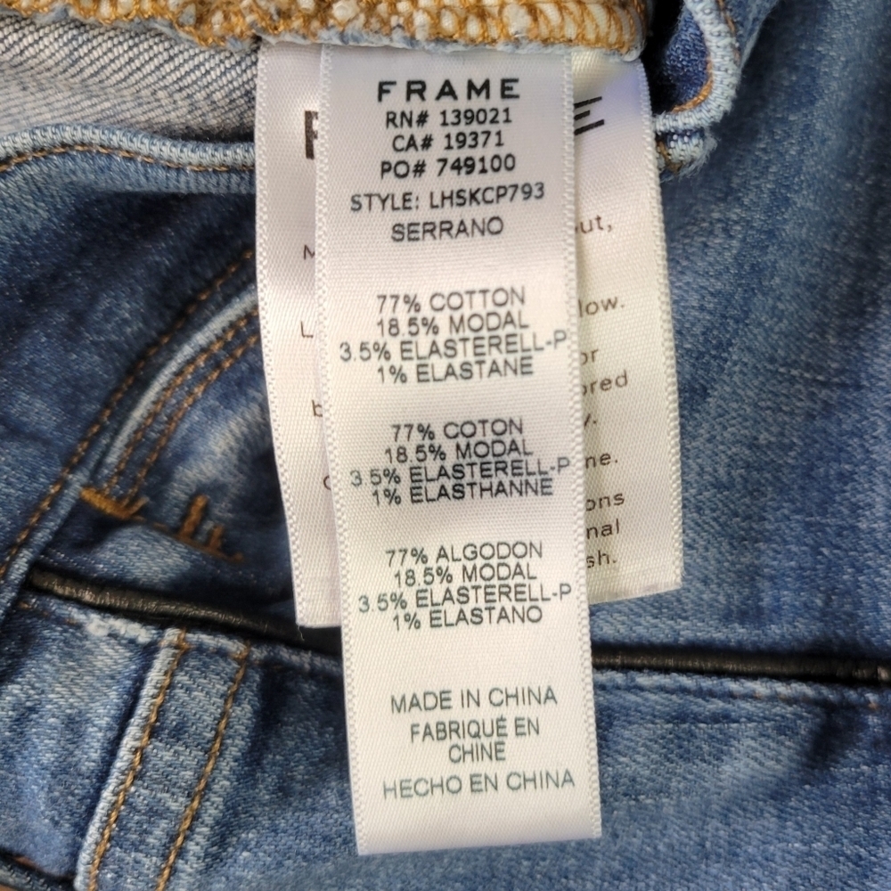 FRAME // le high skinny crop tux side piping super soft stretch denim jeans - Picture 15 of 15